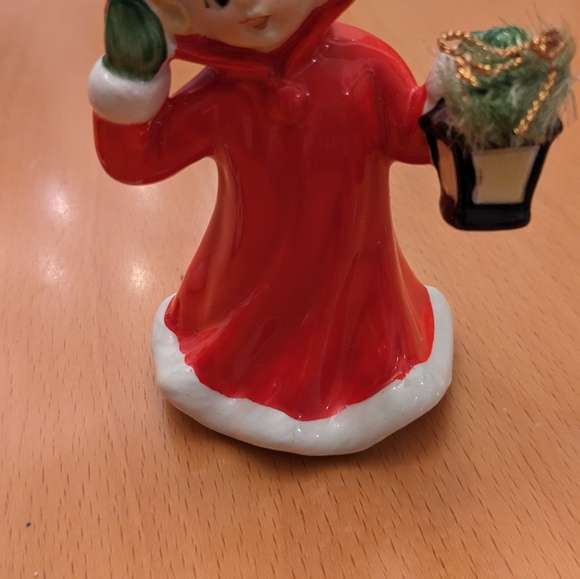Vintage ceramic figurine Napoo girl in red  with lantern - Picture 4 of 7
